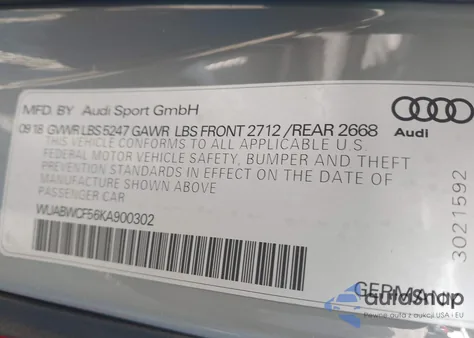 2019 Audi Rs 5 2.9T from USA, damaged, VIN WUABWCF56KA900302